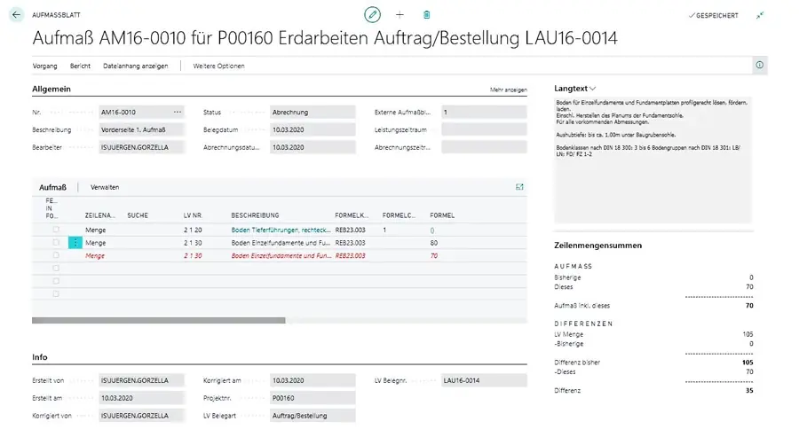 Baubetriebsabrechnung mit Kostenstellen und Auswertungen in MEGABAU