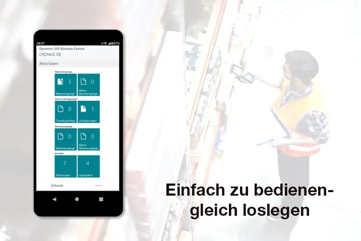 Mobile App-Oberfläche zur einfachen Datenerfassung im Lager