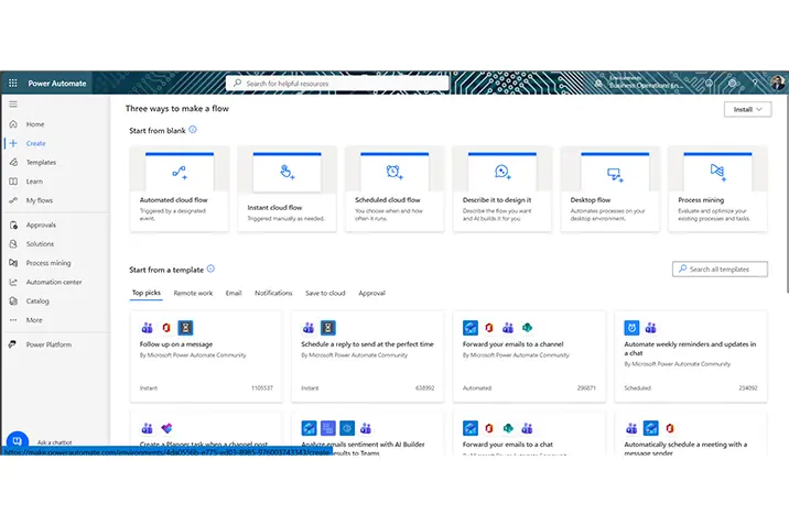 Übersicht automatisierter Workflows in Power Automate