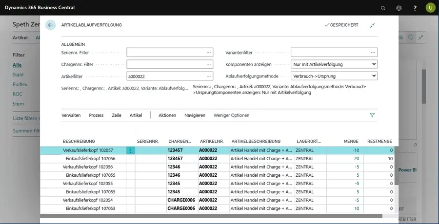 Übersicht zur Verwaltung von Serien- und Chargennummern im ERP-System unitop