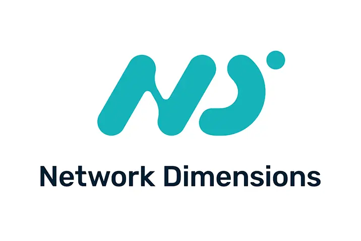 Logo Network Dimensions in weißer Ausführung